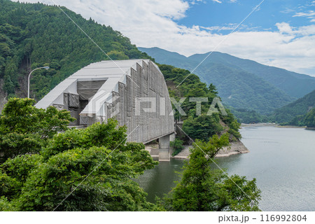 丹沢湖　橋梁塗装工事の足場 116992804