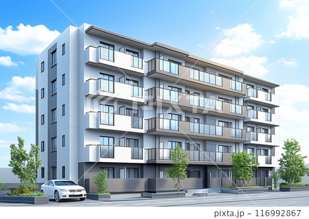 新しいマンション・集合住宅のイメージ「AI生成画像」 116992867