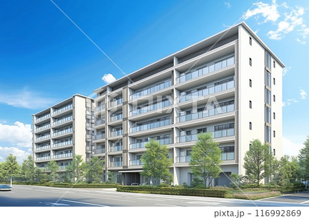 新しいマンション・集合住宅のイメージ「AI生成画像」 116992869