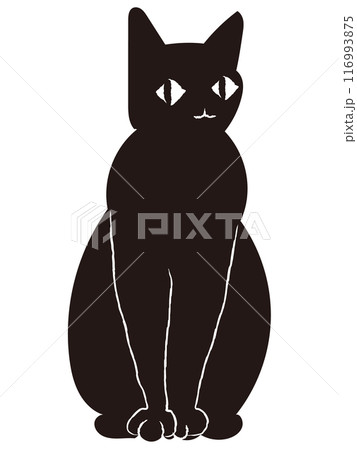 お座りしてる黒猫 116993875