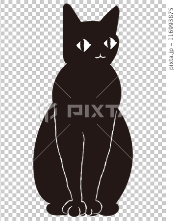 お座りしてる黒猫 116993875