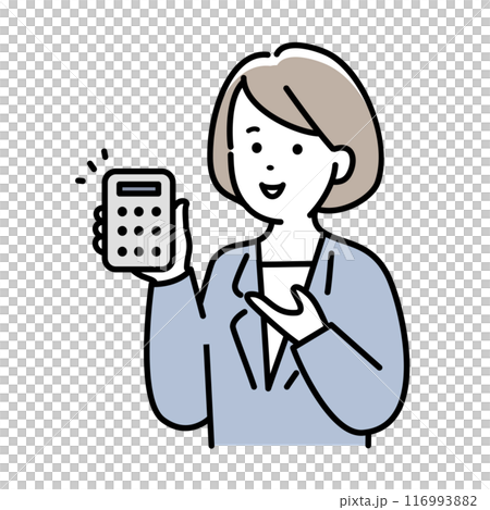 Illustration material of a business woman holding a calculator Illustration material of a business woman holding a calculator 116993882