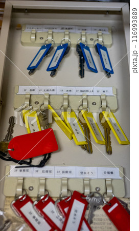 管理物件(マンション)のキーボックスとキー(鍵束) 管理物件(マンション)のキーボックスとキー(鍵束) 116993889