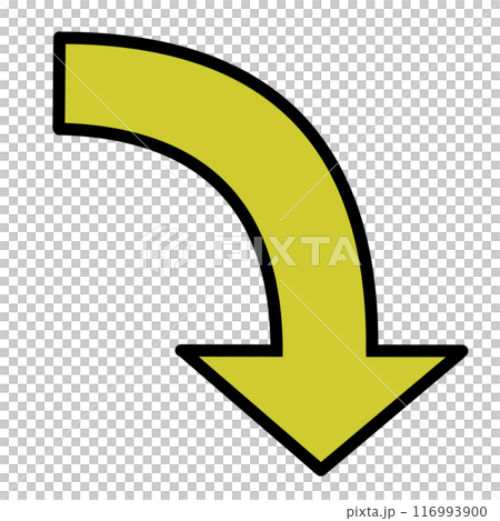 Curved arrow 2 (yellow) (with line drawing) Curved arrow 2 (yellow) (with line drawing) 116993900