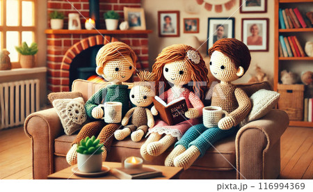 編みぐるみの家族の団欒 116994369