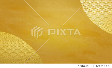 金色波付き背景デザイン 116994537