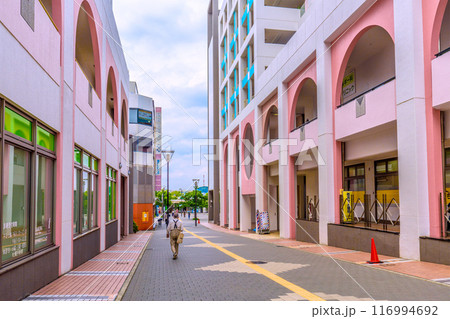 日本の横浜都市景観　JR横浜線 十日市場駅 南口 駅前の商店街などを望む＝7月20日 116994692