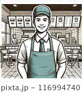制服を着たハンバーガー屋の男性店員 116994740