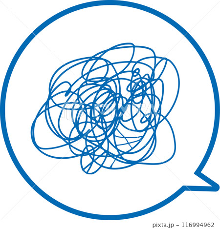悩みマーク　もやもや　ぐるぐる 吹き出し	 116994962
