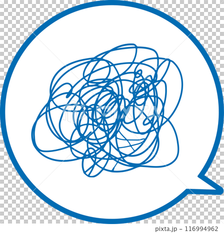 悩みマーク　もやもや　ぐるぐる 吹き出し	 116994962