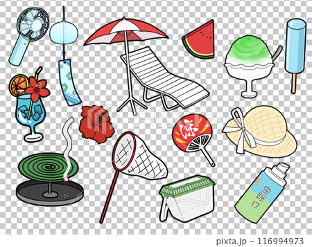 夏っぽいイラストセット 116994973