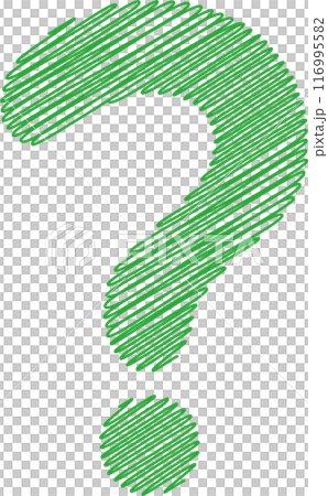 はてなマーク　疑問　？　アイコン　Question 　手描き	 116995582