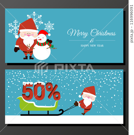 Abstract Christmas banner with Santa Claus 116996091
