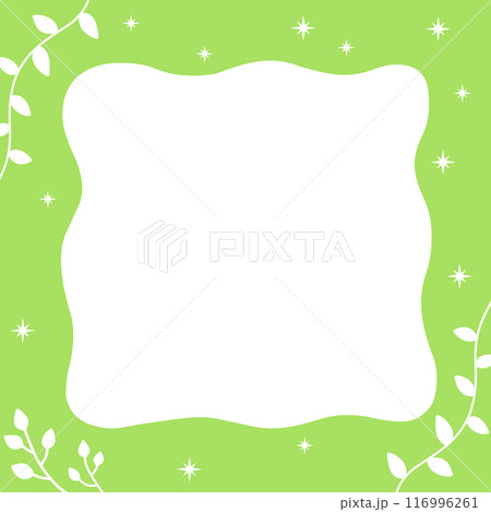 明るいグリーンのツタと葉の枠とフレーム・枠 明るいグリーンのツタと葉の枠とフレーム・枠 116996261