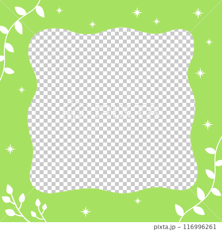 明るいグリーンのツタと葉の枠とフレーム・枠 明るいグリーンのツタと葉の枠とフレーム・枠 116996261