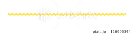 手書きの黄色い横長の波線 - シンプルでおしゃれなアンダーライン･装飾の素材 116996344