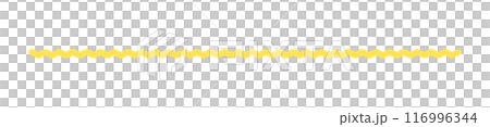 手書きの黄色い横長の波線 - シンプルでおしゃれなアンダーライン･装飾の素材 116996344