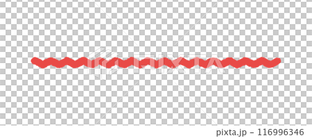 手寫紅色波浪線-簡約時尚的底線裝飾素材 116996346