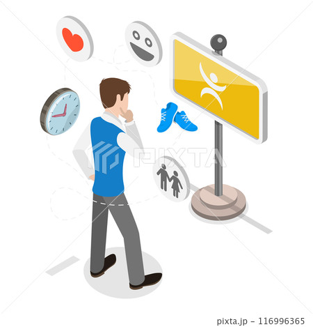 3D Isometric Flat Vector Illustration of Brand Position, Company Identity, Promotional Campaign. Item 3 116996365