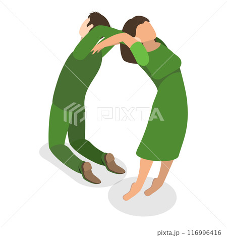 3D Isometric Flat Vector Set of English Alphabet with People, ABC Letters. Item 13 3D Isometric Flat Vector Set of English Alphabet with People, ABC Letters. Item 13 116996416