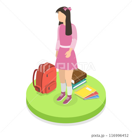 3D Isometric Flat Vector Illustration of Child Development, Periods of Human Age. Item 3 116996452