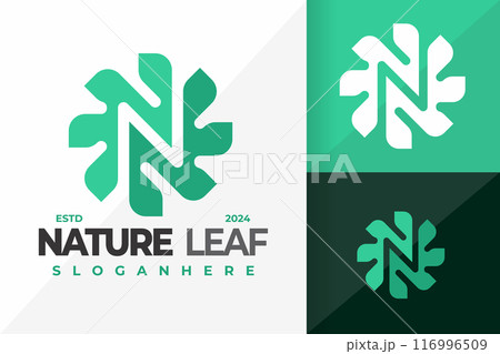 Letter N Nature Leaves Logo design vector symbol icon illustration 116996509