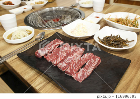Korean bbq Grilled Boneless Galbi 116996595