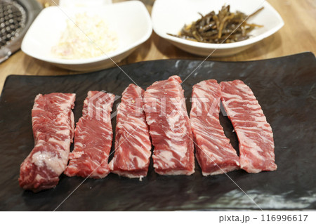 Korean bbq Grilled Boneless Galbi 116996617