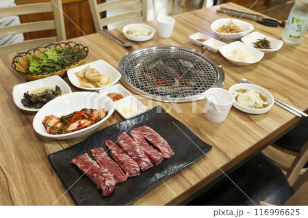 Korean bbq Grilled Boneless Galbi 116996625