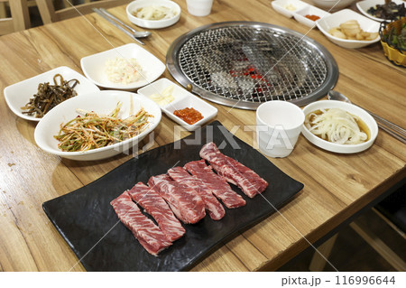 Korean bbq Grilled Boneless Galbi 116996644
