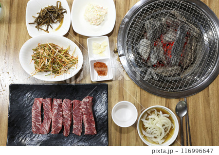 Korean bbq Grilled Boneless Galbi 116996647