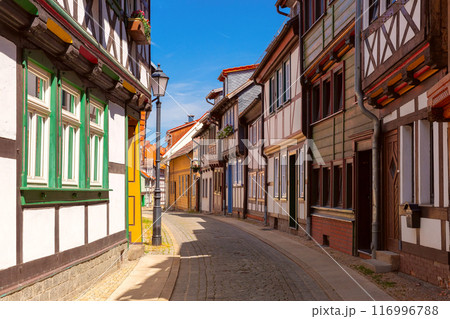 Medieval street in Wernigerode, Germany 116996788