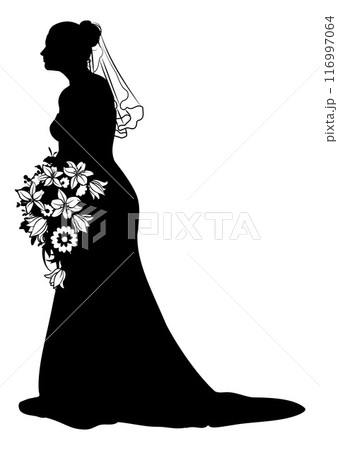Bride Bridal Wedding Dress Silhouette Woman Design Bride Bridal Wedding Dress Silhouette Woman Design 116997064