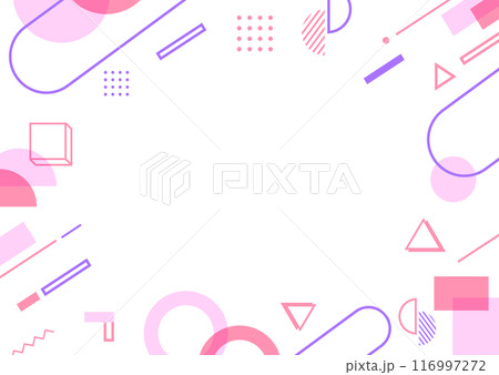 幾何学、図形の背景パターン、ピンク 116997272