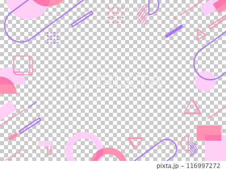 幾何学、図形の背景パターン、ピンク 116997272