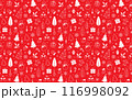 christmas seamless pattern on the red background, christmas wrapping paper concept 116998092