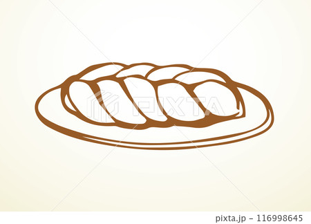 Vector drawing. Jewish braided bun 116998645