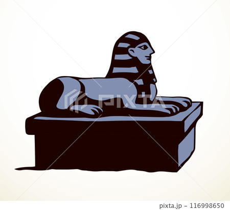 Vector drawing. Egyptian sphinx monument 116998650