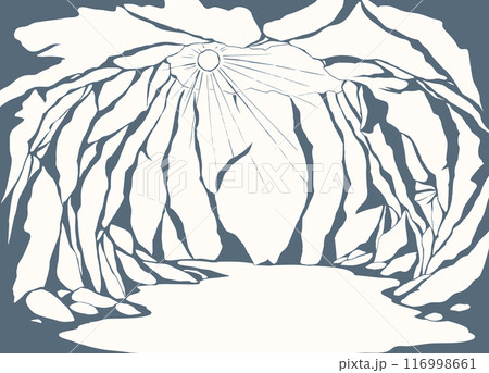 Vector drawing. Underground pit cave Vector drawing. Underground pit cave 116998661