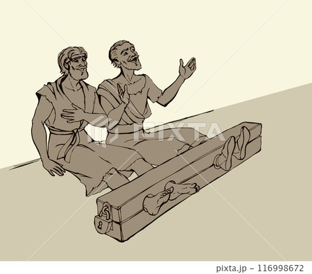 Paul and Silas in prison. Vector drawing Paul and Silas in prison. Vector drawing 116998672