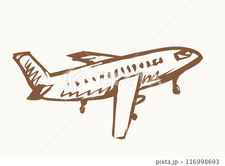 Vector drawing. Airport and aircraft 116998693