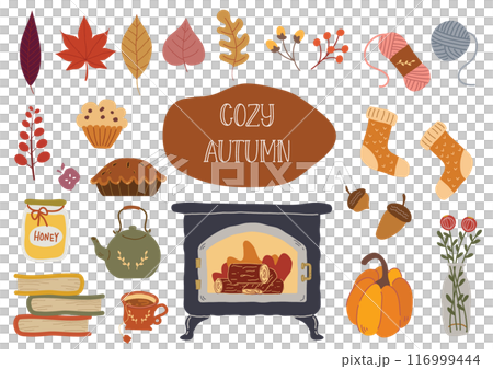 秋天舒適的插圖集 秋天舒適的插圖集 116999444