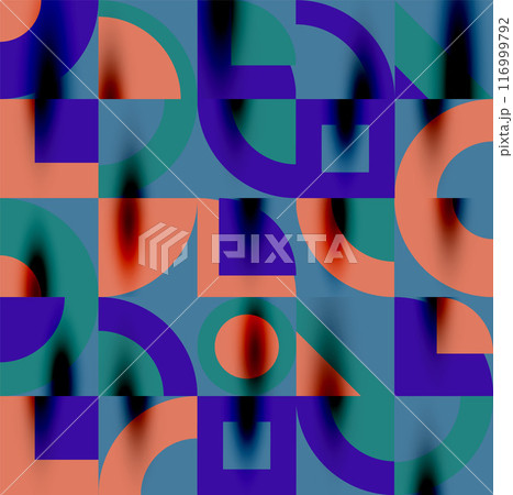 Neo memphis geometric pattern with circles, squares. Pop art abstract background for covers, banners, flyers and posters and other templates Neo memphis geometric pattern with circles, squares. Pop art abstract background for covers, banners, flyers and posters and other templates 116999792