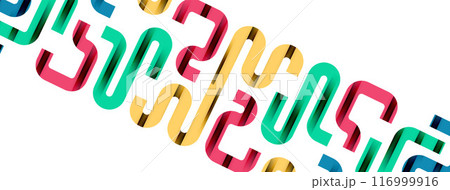 Dynamic waves, flowing lines, stripes vector geometric elements minimal pattern. Vector Illustration For Wallpaper, Banner, Background, Card, Book Illustration, landing page 116999916