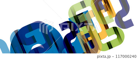Dynamic waves, flowing lines, stripes vector geometric elements minimal pattern. Vector Illustration For Wallpaper, Banner, Background, Card, Book Illustration, landing page 117000240
