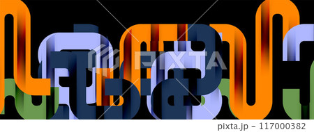 Lines, abstract letter style design background. Geometric vector Illustration For Wallpaper, Banner, Background, Card, Book Illustration, landing page 117000382