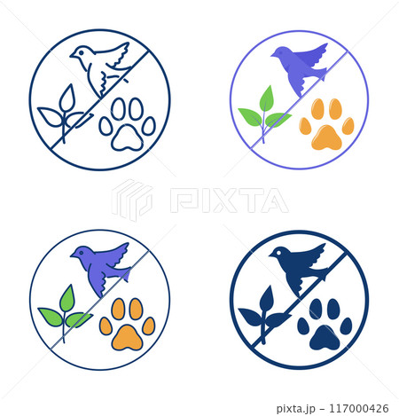 Loss of biodiversity icon set 117000426