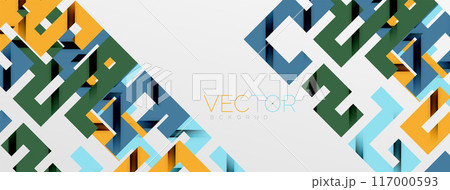 Color bend lines with shadow texture effect. Vector Illustration For Wallpaper, Banner, Background, Card, Book Illustration, landing page 117000593