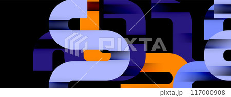 Lines, abstract letter style design background. Geometric vector Illustration For Wallpaper, Banner, Background, Card, Book Illustration, landing page 117000908