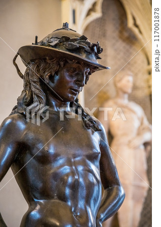 Statue of David by Donatello in Florence, Italy Statue of David by Donatello in Florence, Italy 117001878